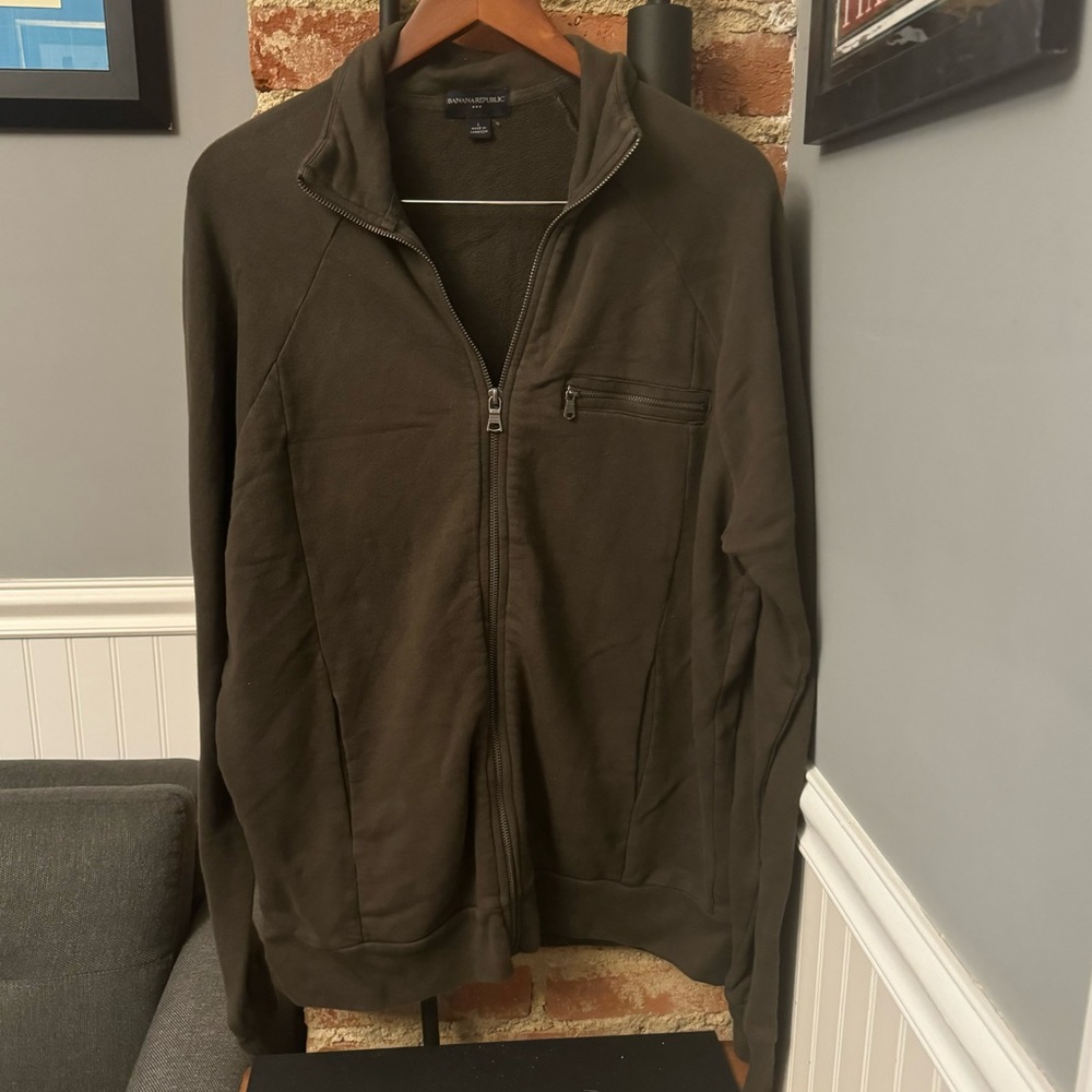 Banana Republic Men’s Long Sleeve Full Zip Cardigan Sweater Size Large